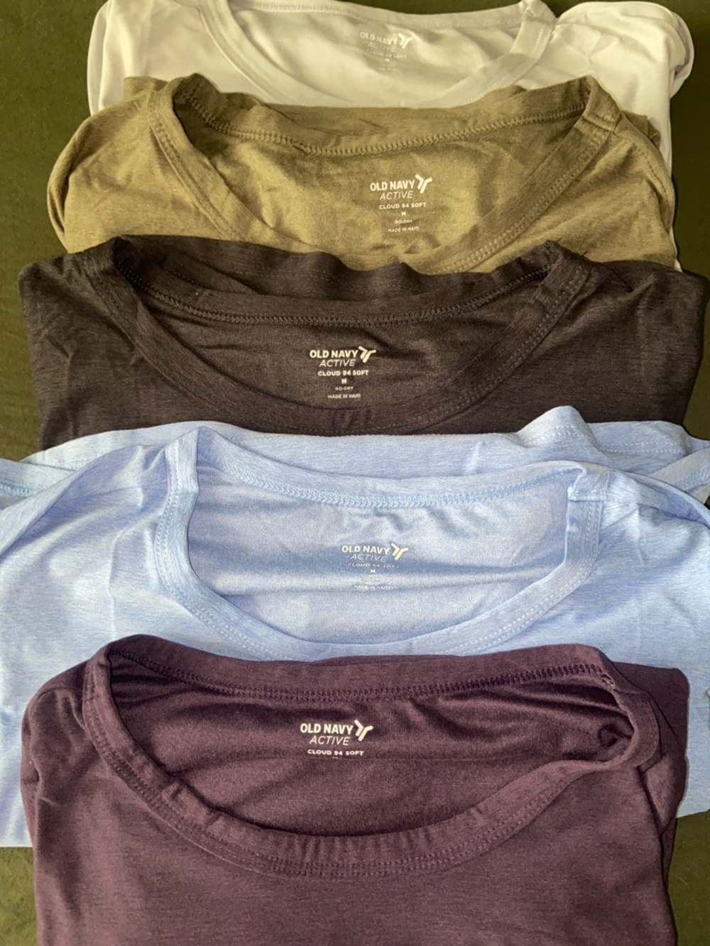 Old Navy Active Women's Crew Neck Tee Multi-Color Set (5 shirts)